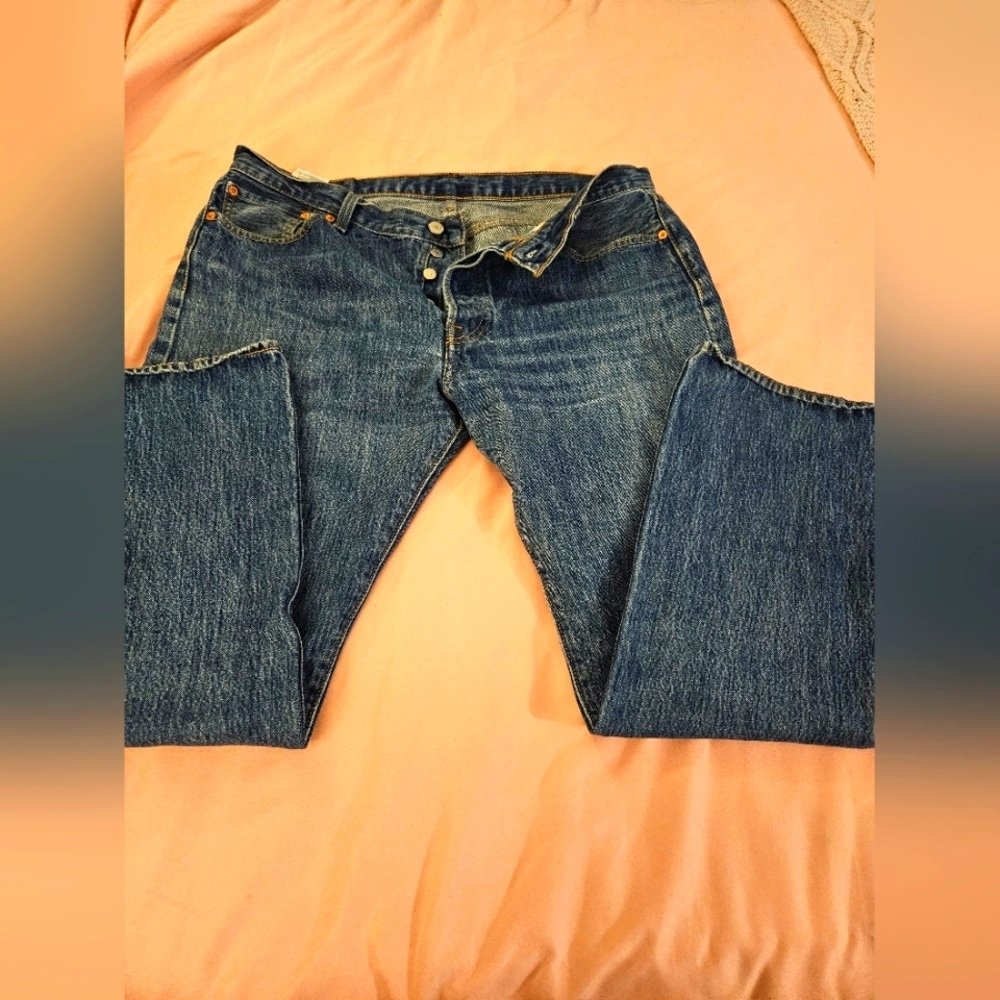 Levis Classic Button Fly Blue Denim Jeans‎